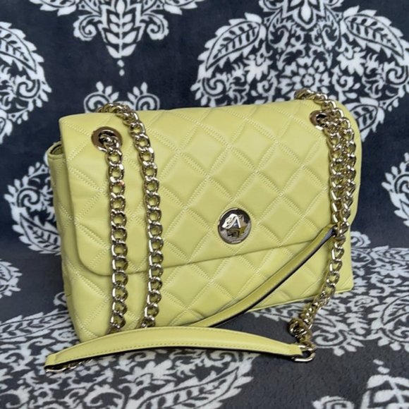 Kate Spade Natalia Smooth Leather Medium Flap Shoulder Bag Frosty Lime